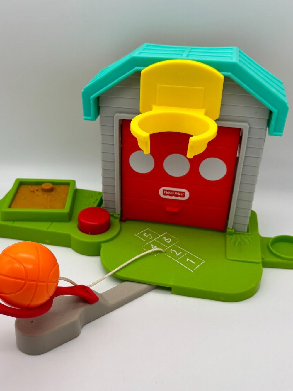 Fisher Price Little People Fun at Home Playset, Garage Basketball Sand Box USED